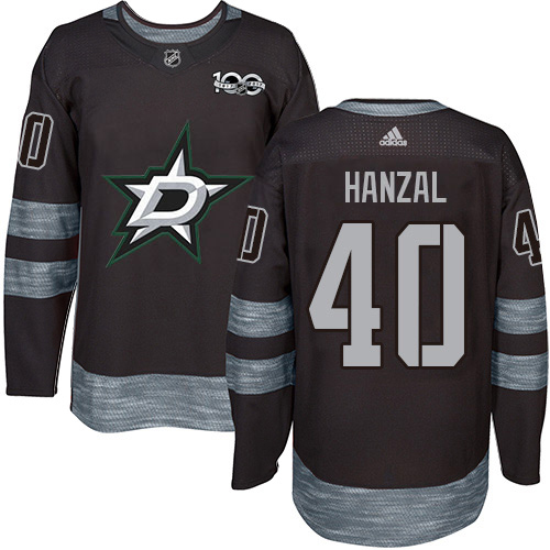 Adidas Men Dallas Stars #40 Martin Hanzal Black 1917-2017 100th Anniversary Stitched NHL Jersey
